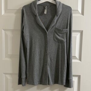 SKIMS Gray Ribbed PJ Top